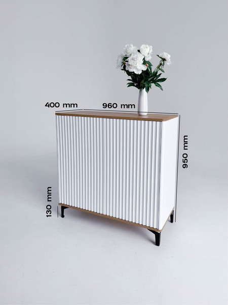 Изображение товара Тумба Shtabe Royal 5061 эко (белый/дуб кантри золотой/черный)