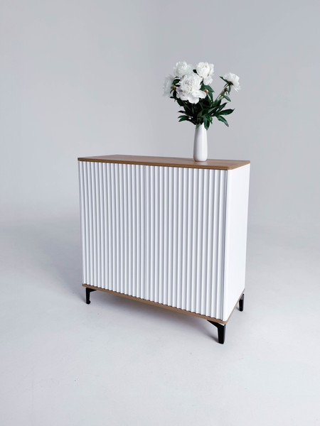 Изображение товара Тумба Shtabe Royal 5061 эко (белый/дуб кантри золотой/черный)