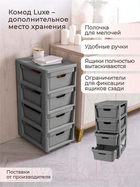 Изображение товара Комод пластиковый Econova Luxe / 43324671170  (серый)