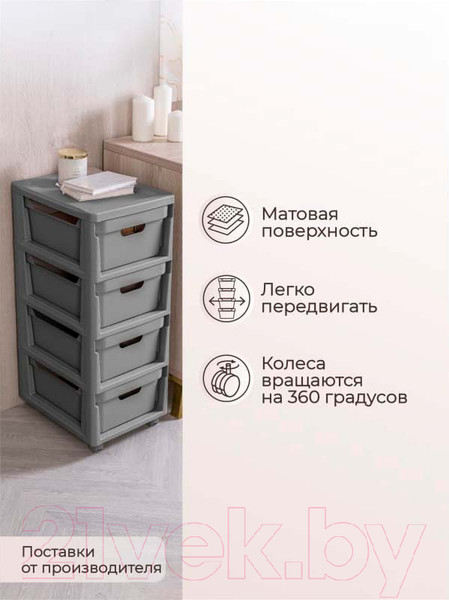 Изображение товара Комод пластиковый Econova Luxe / 43324671170  (серый)
