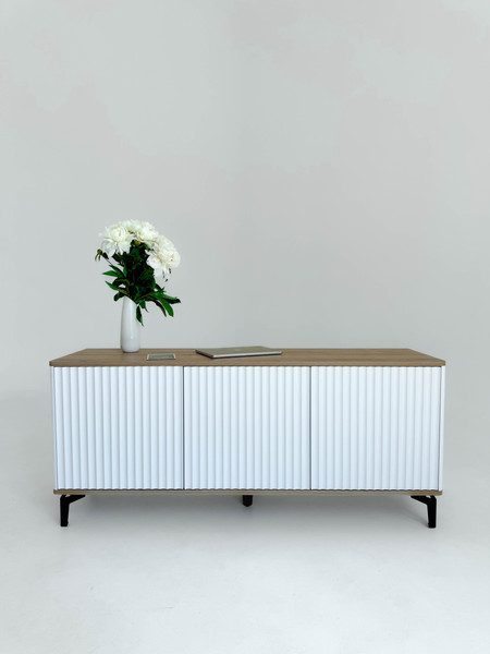 Изображение товара Тумба Shtabe Royal 5041 эко (белый/дуб кантри золотой/черный)