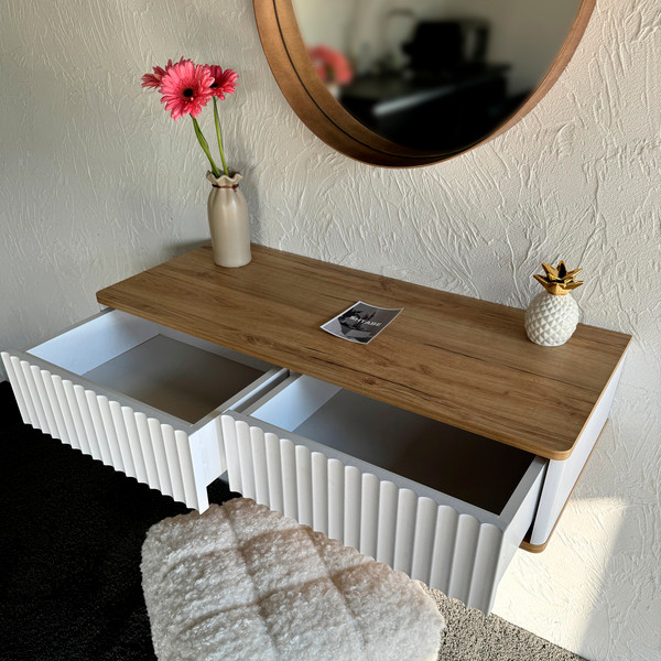 Изображение товара Тумба Shtabe Royal 5010 эко (белый-дуб кантри золотой)