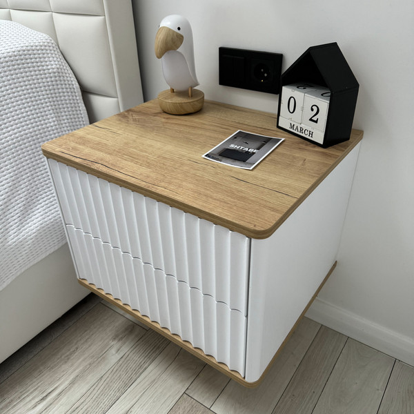 Изображение товара Прикроватная тумба Shtabe Royal 5002 эко (белый/дуб кантри золотой)