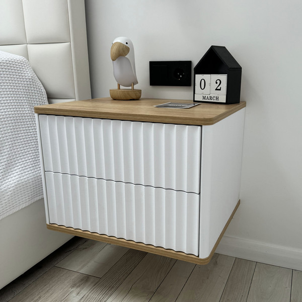 Изображение товара Прикроватная тумба Shtabe Royal 5002 эко (белый/дуб кантри золотой)