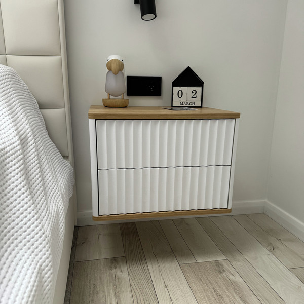 Изображение товара Прикроватная тумба Shtabe Royal 5002 эко (белый/дуб кантри золотой)