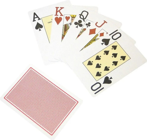 Изображение товара Игральные карты Fournier No. 2800 jumbo index / 1028935-r (красный)