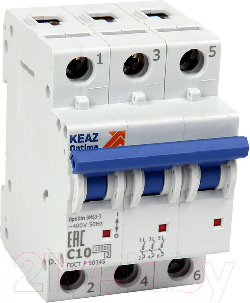 Изображение товара Выключатель автоматический КЭАЗ OptiDin BM63-3C13-10-УХЛ3 / 249255