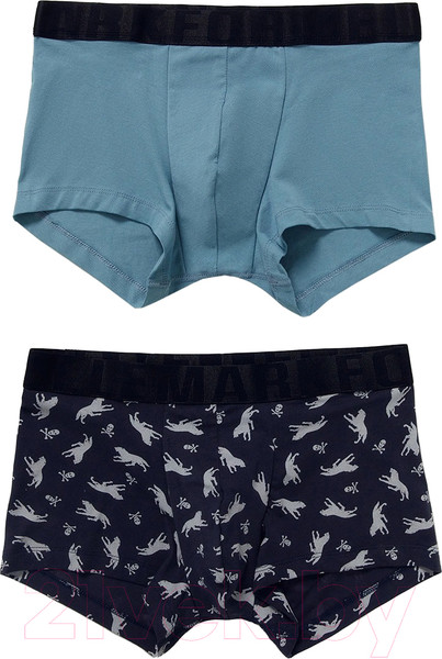 Изображение товара Комплект мужских трусов Mark Formelle 411215-2 (р.86-96, серо-голубой/волки на морском)