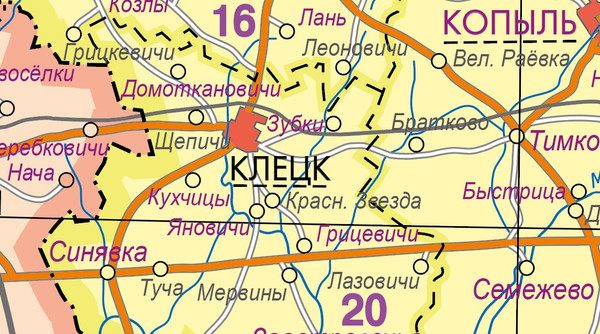 Изображение товара Настенная карта Белкартография Республика Беларусь. Полит.-администр. 131x93см (ламинированная с держателями)