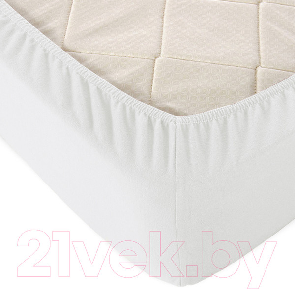 Изображение товара Простыня Alleri Трикотажная на резинке 70x200x20см (белый)