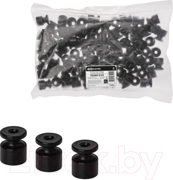 Изображение товара Декоративный изолятор TDM SQ2804-0104 (100шт, черный)