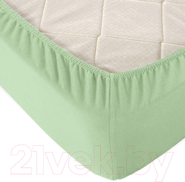 Изображение товара Простыня Alleri Трикотажная на резинке 70x200x20см (оливковый)