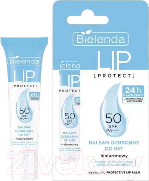Изображение товара Бальзам для губ Bielenda Lip Protect Защитный с гиалуроновой кислотой SPF50 (10г)