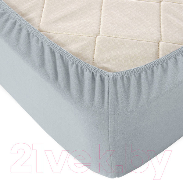 Изображение товара Простыня Alleri Трикотажная на резинке 70x200x20см (серый)