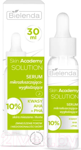 Изображение товара Сыворотка для лица Bielenda Skin Academy Solution Микроотшелушивающая и разглаживающая (30мл)