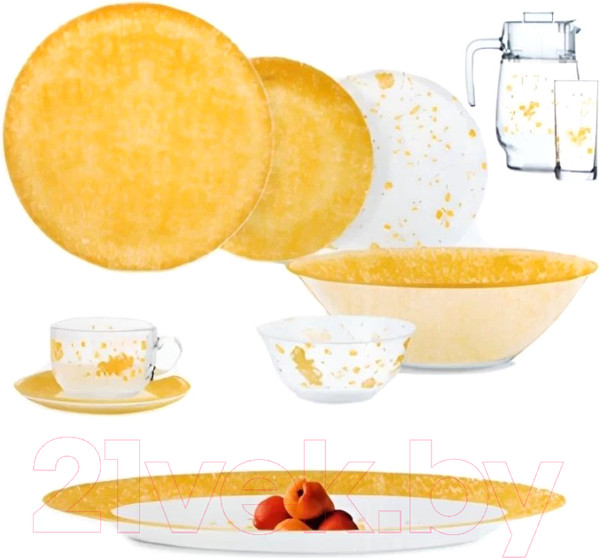Изображение товара Набор столовой посуды Luminarc Simply Mon'd'or Gold&White V3998 (46пр)