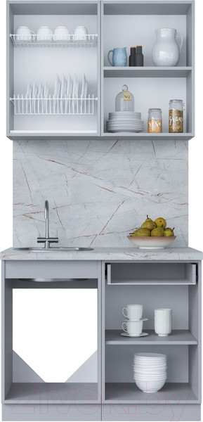 Изображение товара Кухонный гарнитур Интерлиния Мила Пластик 1.0 В (дуб эпоксид/черный/кастилло темный)