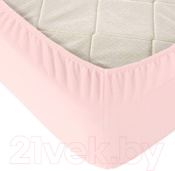 Изображение товара Простыня Alleri Трикотажная на резинке 80x200x20см (светло-розовый)