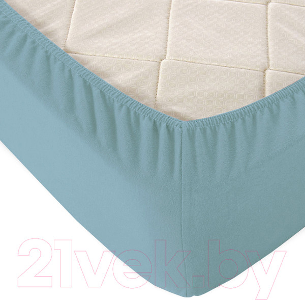 Изображение товара Простыня Alleri Трикотажная на резинке 80x200x20см (голубой)