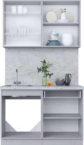 Изображение товара Кухонный гарнитур Интерлиния Мила Пластик 1.2 А (дуб эпоксид/черный/кастилло темный)