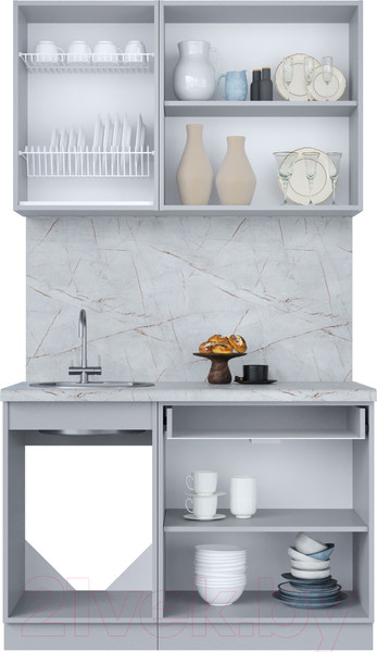 Изображение товара Кухонный гарнитур Интерлиния Мила Пластик 1.2 Б (дуб эпоксид/черный/кастилло темный)