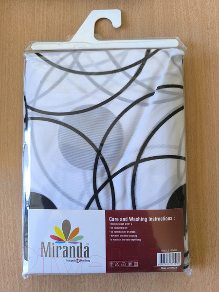 Изображение товара Шторка-занавеска для ванны Miranda Wheels Black