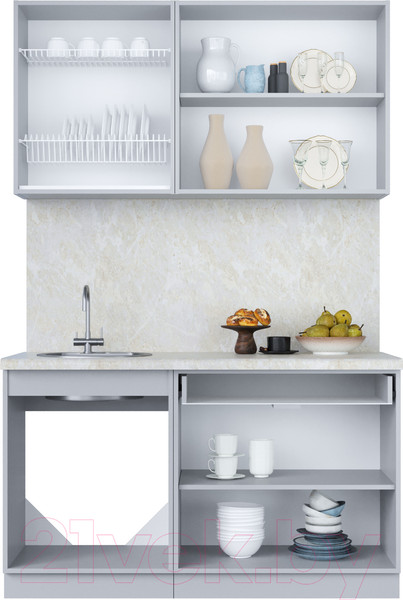 Изображение товара Кухонный гарнитур Интерлиния Мила Пластик 1.4 Б (дуб эпоксид/черный/кастилло темный)