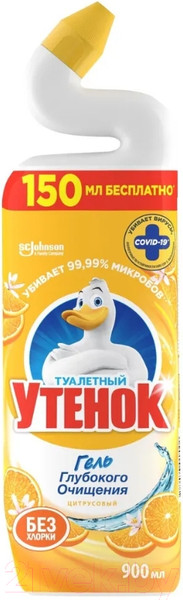 Изображение товара Чистящее средство для унитаза Туалетный утенок Цитрус 5 в 1 (900мл)