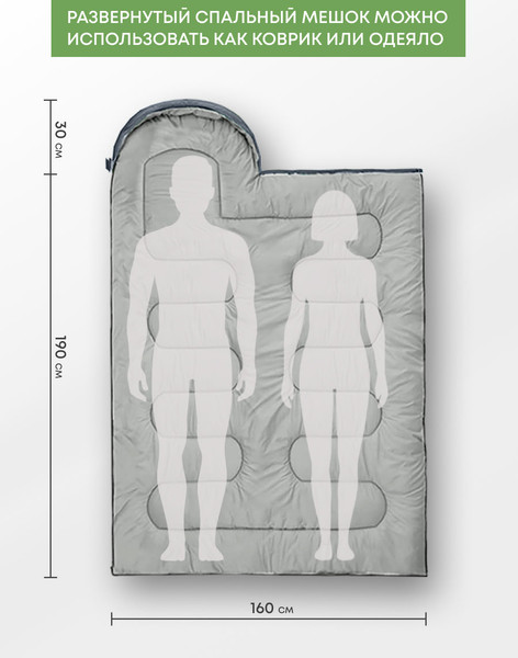 Изображение товара Спальный мешок RSP Outdoor Sleep 250 / SB-SLE-250-G-L (серый)