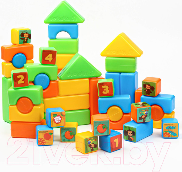 Изображение товара Развивающий игровой набор Соломон Набор цветных кубиков. Чебурашка / 10359598 (60шт)