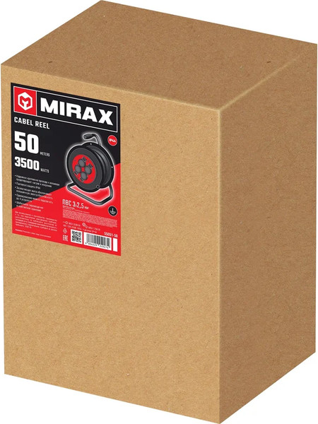 Изображение товара Удлинитель на катушке Mirax 55051-50