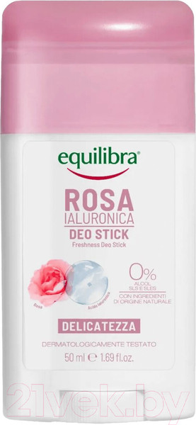 Изображение товара Дезодорант-стик Equilibra Роза Гиалуроновый (50мл)