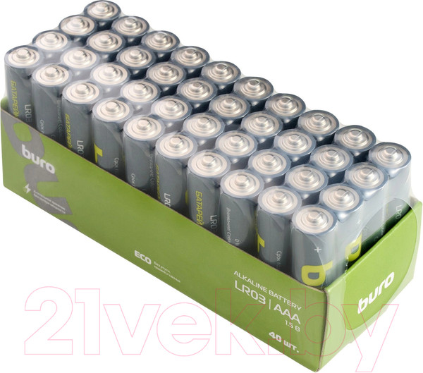 Изображение товара Комплект батареек Buro Alkaline LR03 AAA (40шт)