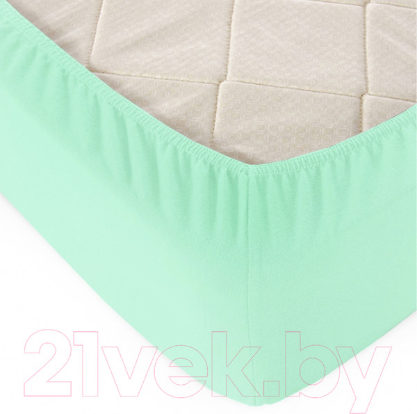 Изображение товара Простыня Alleri Трикотажная на резинке 90x200x20см (тиффани)