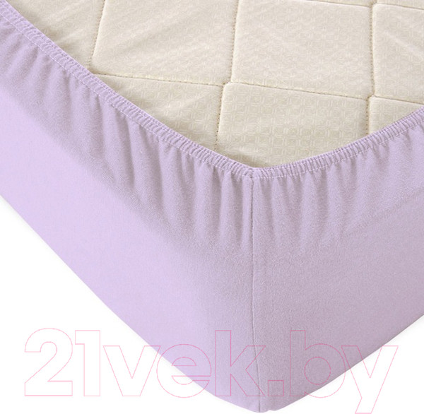 Изображение товара Простыня Alleri Трикотажная на резинке 120x200x20см (лиловый)