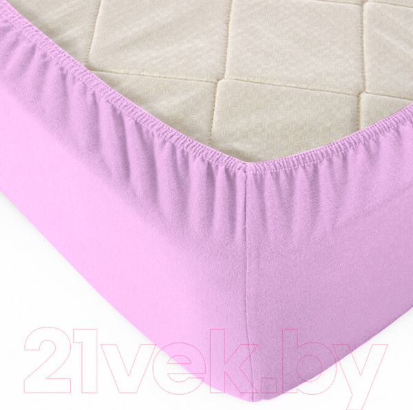 Изображение товара Простыня Alleri Трикотажная на резинке 140x200x20см (сиреневый)