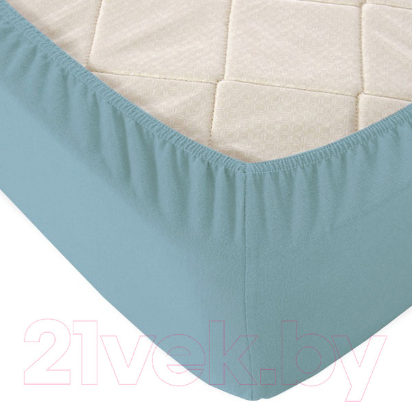 Изображение товара Простыня Alleri Трикотажная на резинке 140x200x20см (голубой)