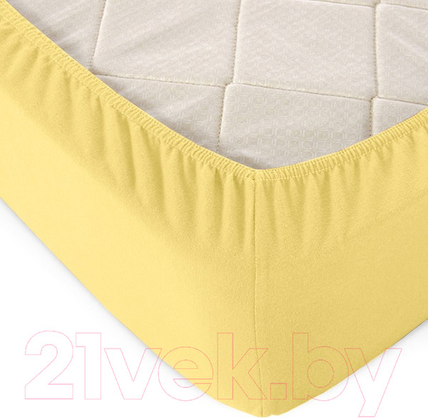 Изображение товара Простыня Alleri Трикотажная на резинке 140x200x20см (горчичный)