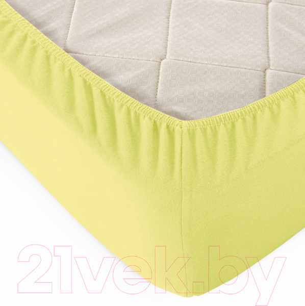 Изображение товара Простыня Alleri Трикотажная на резинке 140x200x20см (лимонный)