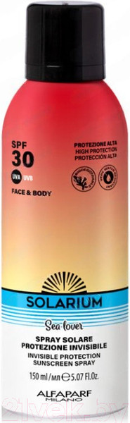 Изображение товара Спрей солнцезащитный Solarium Sea Lover невидимая защита для лица и тела SPF30 (150мл)