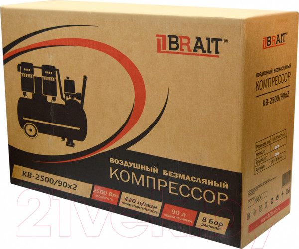 Изображение товара Воздушный компрессор Brait KMR-2500/90