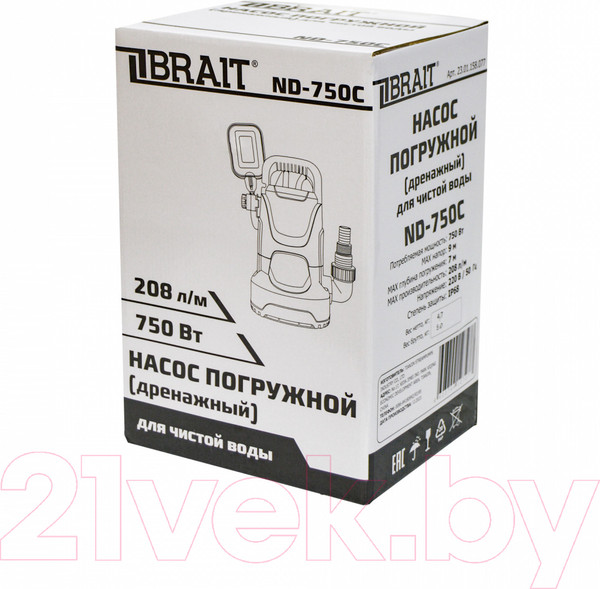 Изображение товара Дренажный насос Brait ND-750C