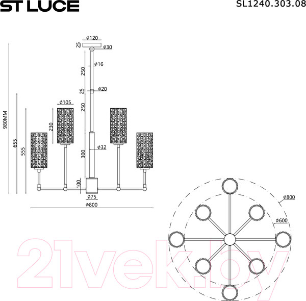 Изображение товара Люстра ST Luce SL1240.303.08