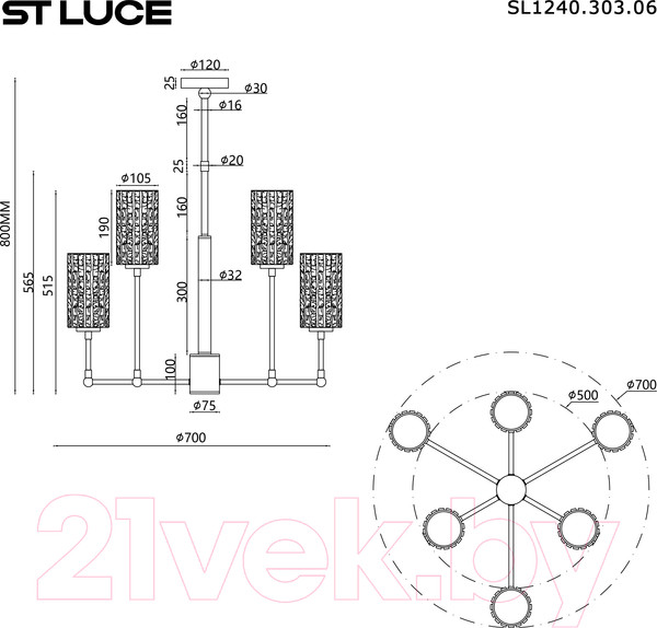 Изображение товара Люстра ST Luce SL1240.303.06 