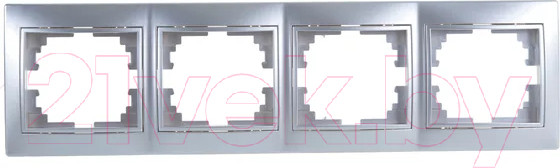Изображение товара Рамка для выключателей и розеток INTRO Plano 1-504-03 / Б0030102 (алюминий)