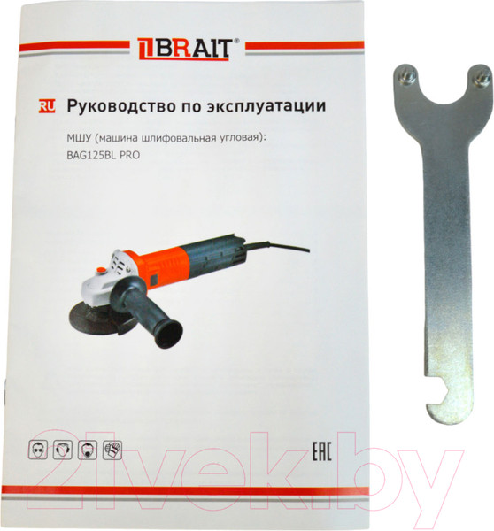 Изображение товара Угловая шлифовальная машина Brait BAG125BL PRO