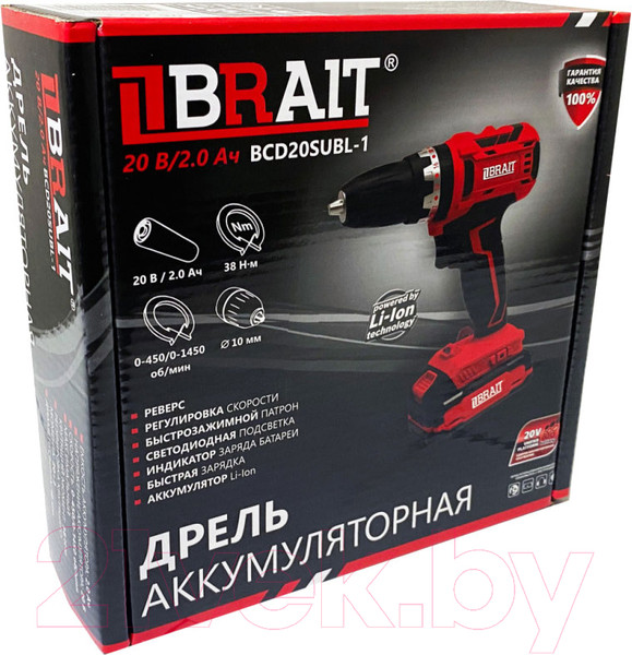 Изображение товара Аккумуляторная дрель-шуруповерт Brait BCD20SUBL-1