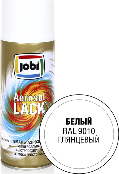 Изображение товара Эмаль Jobi Аэрозольная RAL 9010 (520мл,глянцевый белый )
