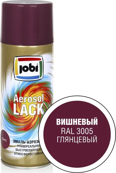 Изображение товара Эмаль Jobi Аэрозольная RAL 3005 (520мл,глянцевый вишневый)