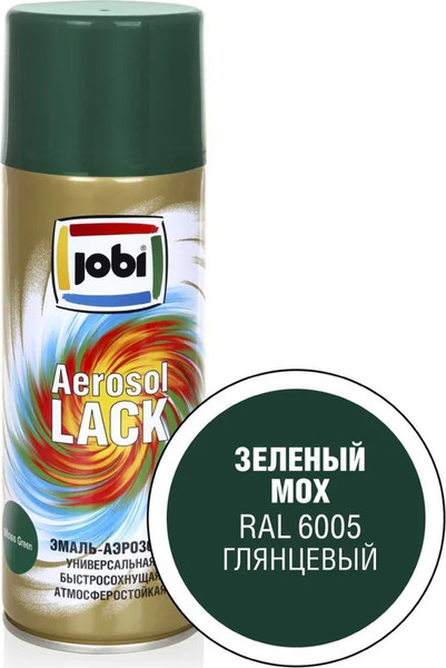 Изображение товара Эмаль Jobi Аэрозольная RAL 6005 (520мл,глянцевый зеленый мох)